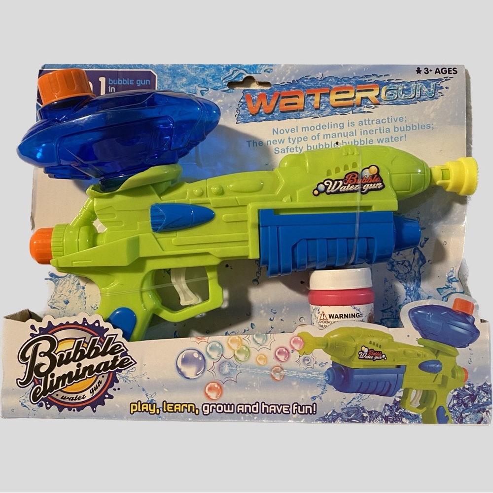 -Bubble Eliminate Water Gun Bubble + Water Function Green Gun